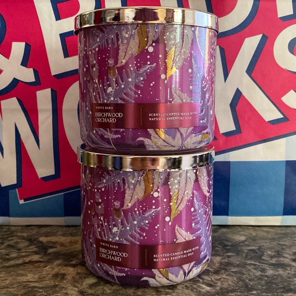 Bath & Body Works Birchwood Orchard 3-wick candles